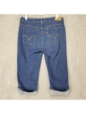 Levis Jeans Womens 10 Blue 515 Stretch Denim Regular Fit Cropped Capri